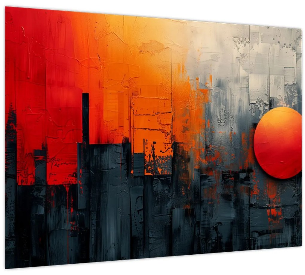 Obraz - Abstraktná maľba mesta (70x50 cm)