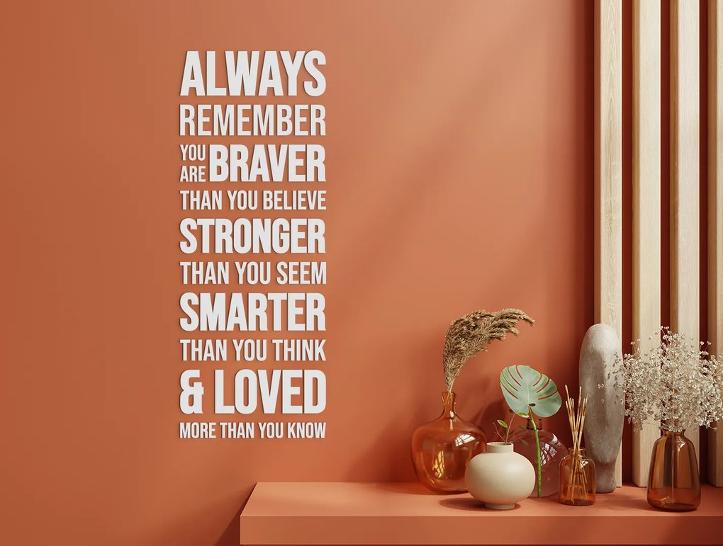 drevko Drevený citát na stenu Always remember Rozmer obrazu: 102 x 38,5 cm, Farba dekorácie: Čierna