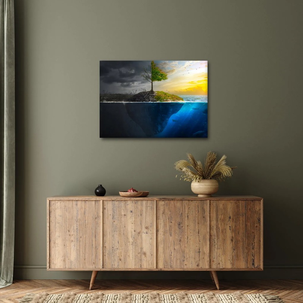 Obraz znázorňujúci dve strany (70x50 cm)