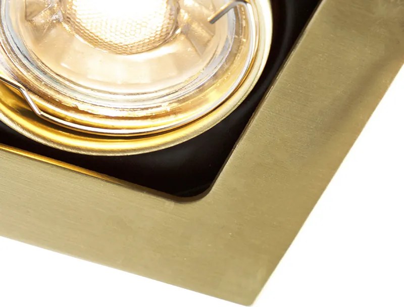 Inteligentné zapustené bodové svietidlo mosadzné štvorcové vrátane WiFi GU10 - Artemis