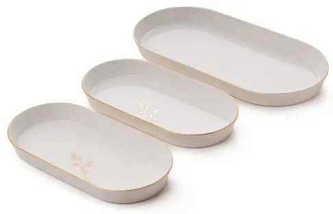 Jedálenská súprava 27 ks biela/zlatá/porcelán