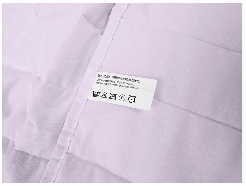 Letný paplón prešívaný 140x200 cm s poťahom na vankúš SUMMER 70x90 cm, fialový