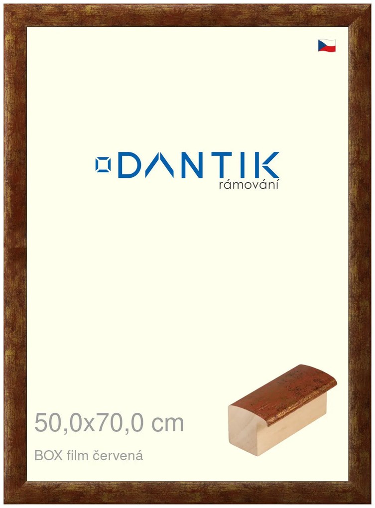 DANTIK rám na obraz 50x70 | BOX film červená (Plexi Čiré)