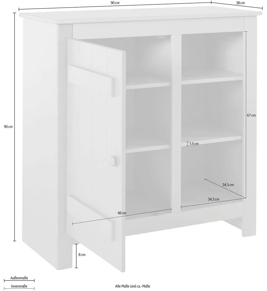 Skrinka z borovicového dreva v prírodnej farbe 90x90 cm Bertram – Støraa