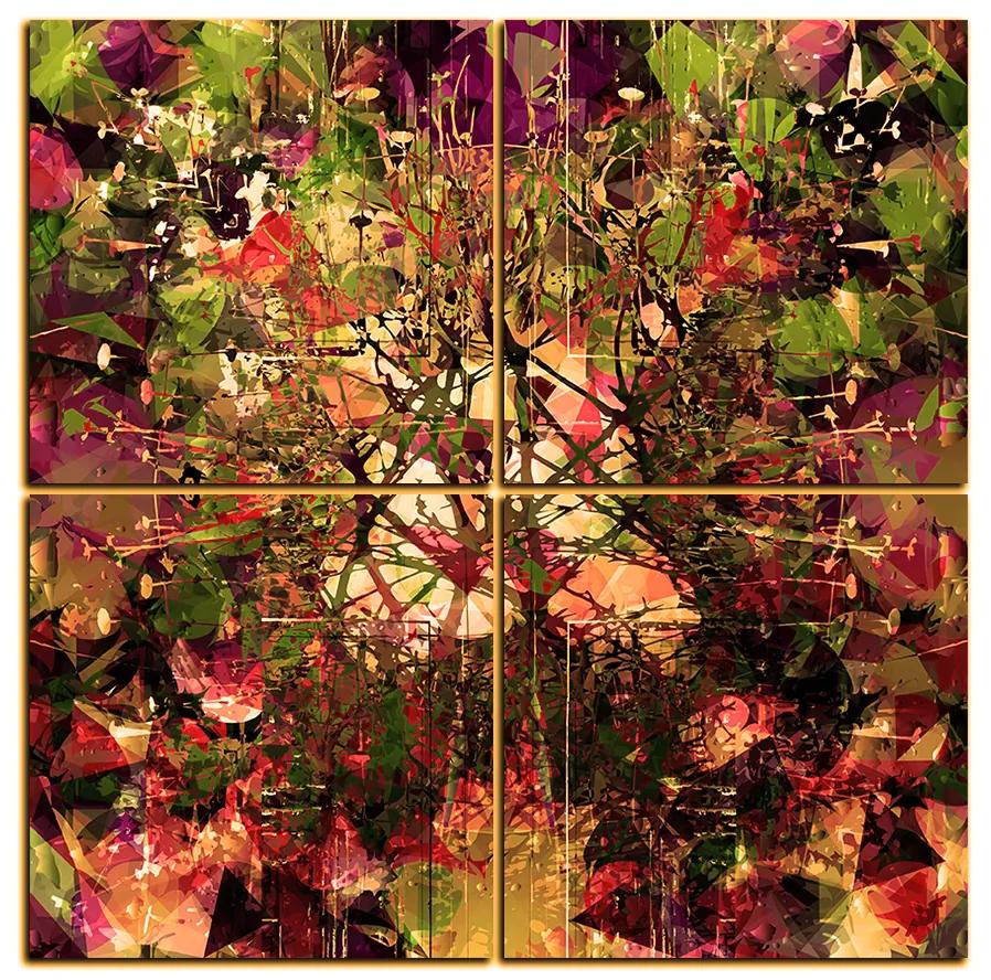 Obraz na plátne - Kvetinové grunge pozadia - štvorec 3108FE (60x60 cm)