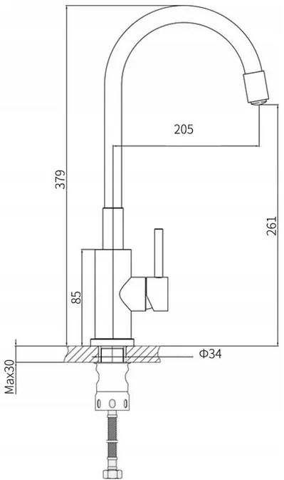 Mexen Bruno - drez granitový 79,5x49,5cm + batéria Flex, 1-komorový, béžová, 6513791010-69-Flex