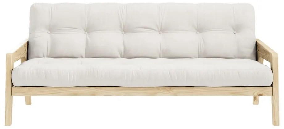 Variabilná rozkladacia pohovka s futónom v bielej farbe Karup Design Grab Natural/Natural