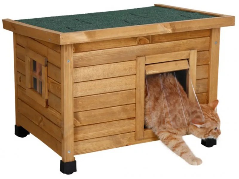 BRAVSON GROUP s.r.o. Drevená búda pre mačky KERBL RUSTICA 57 x 45 x 43 cm