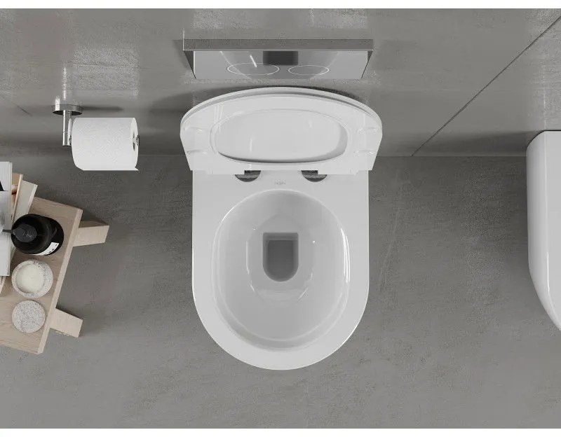 Mexen CARMEN Rimless misa závesná so sedátkom s pomalým zatváraním, 49 x 37 cm, biela, 30880100