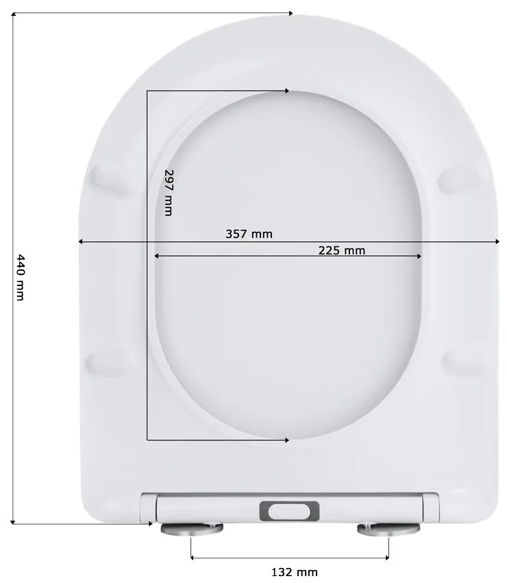 Gamma Magro, toaletné WC sedátko 438x361mm z duroplastu s pomalým zatváraním, biela, GMA-MAGRO