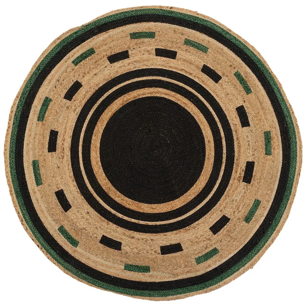 Koberec Malakite, (fi) 120 cm, béžová/čierna/zelená