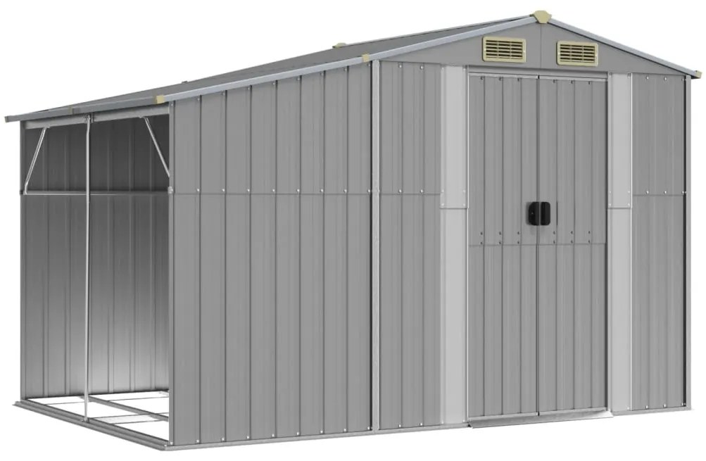 Záhradná kôlňa sivá 277x192,5x179 cm pozinkovaná oceľ