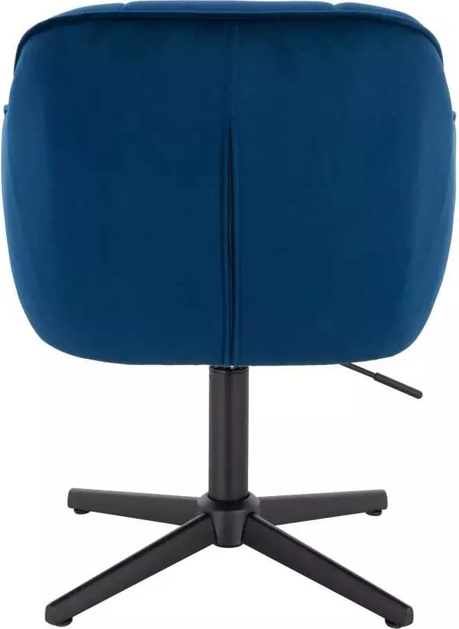 LuxuryForm DESIGN Stolička AVOLA VELUR na čiernom kríži - modrá