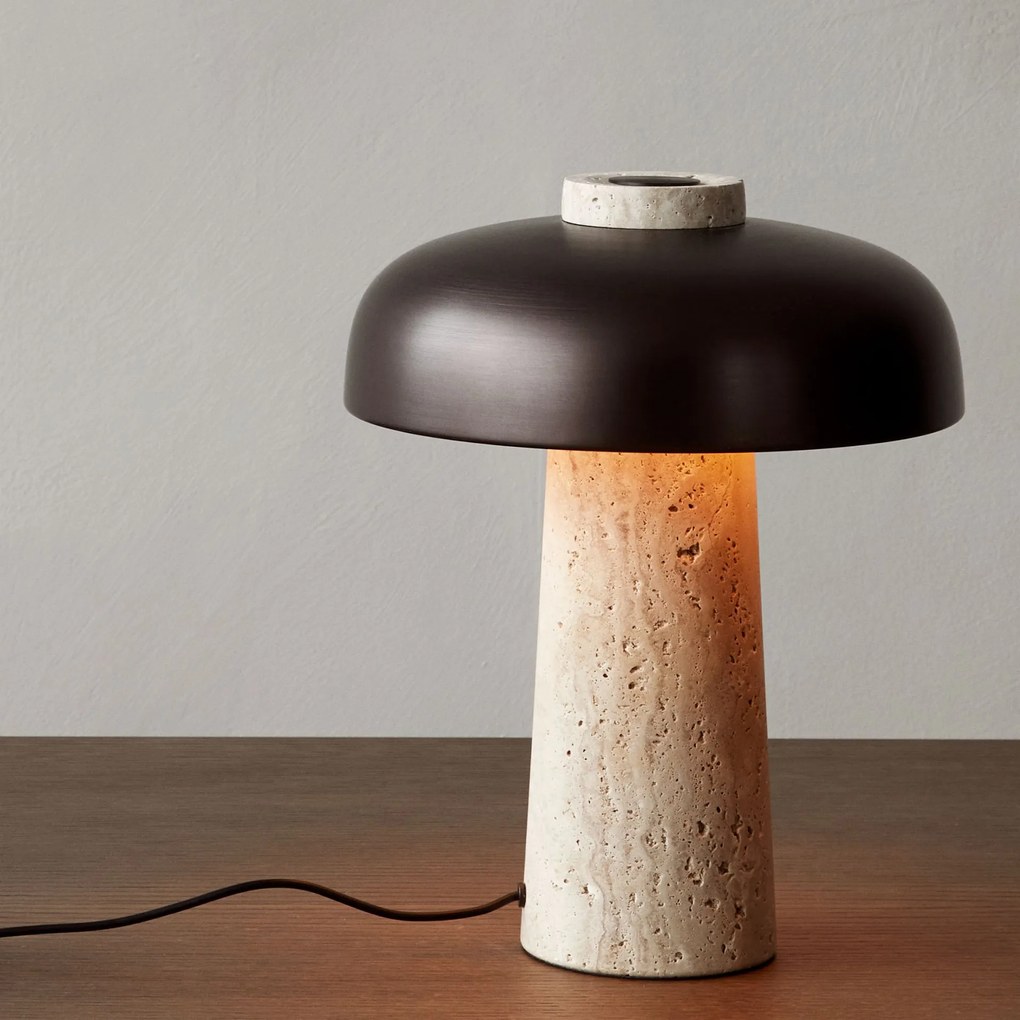 Audo Copenhagen Stmievateľná stolná lampa Reverse Travertine Bronzed Brass