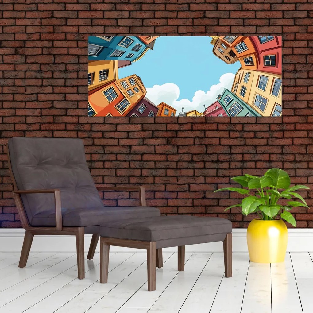 Obraz - Medzi domami (120x50 cm)