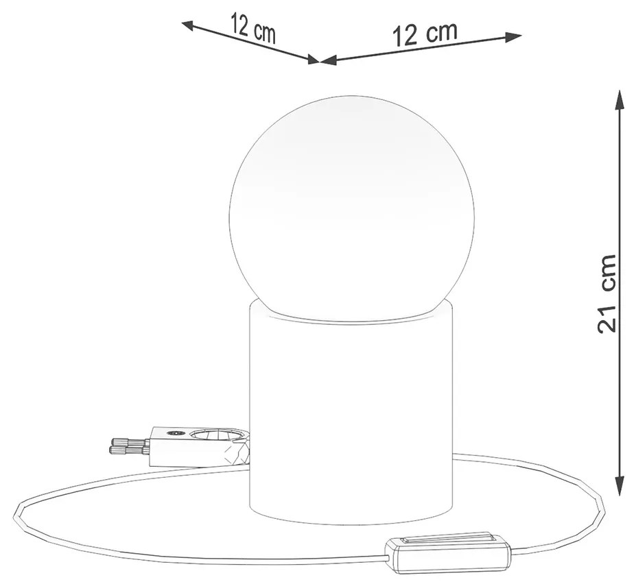 Stolná lampa Boomo, 1x biele sklenené tienidlo, drevo