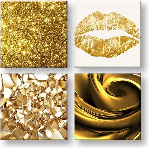 Obraz na stenu Golden kiss 4 dielny XOBKOL03E42