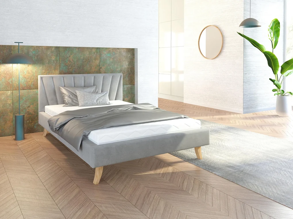 GM Čalúnená jednolôžková posteľ 120x200 Heaven - sivá