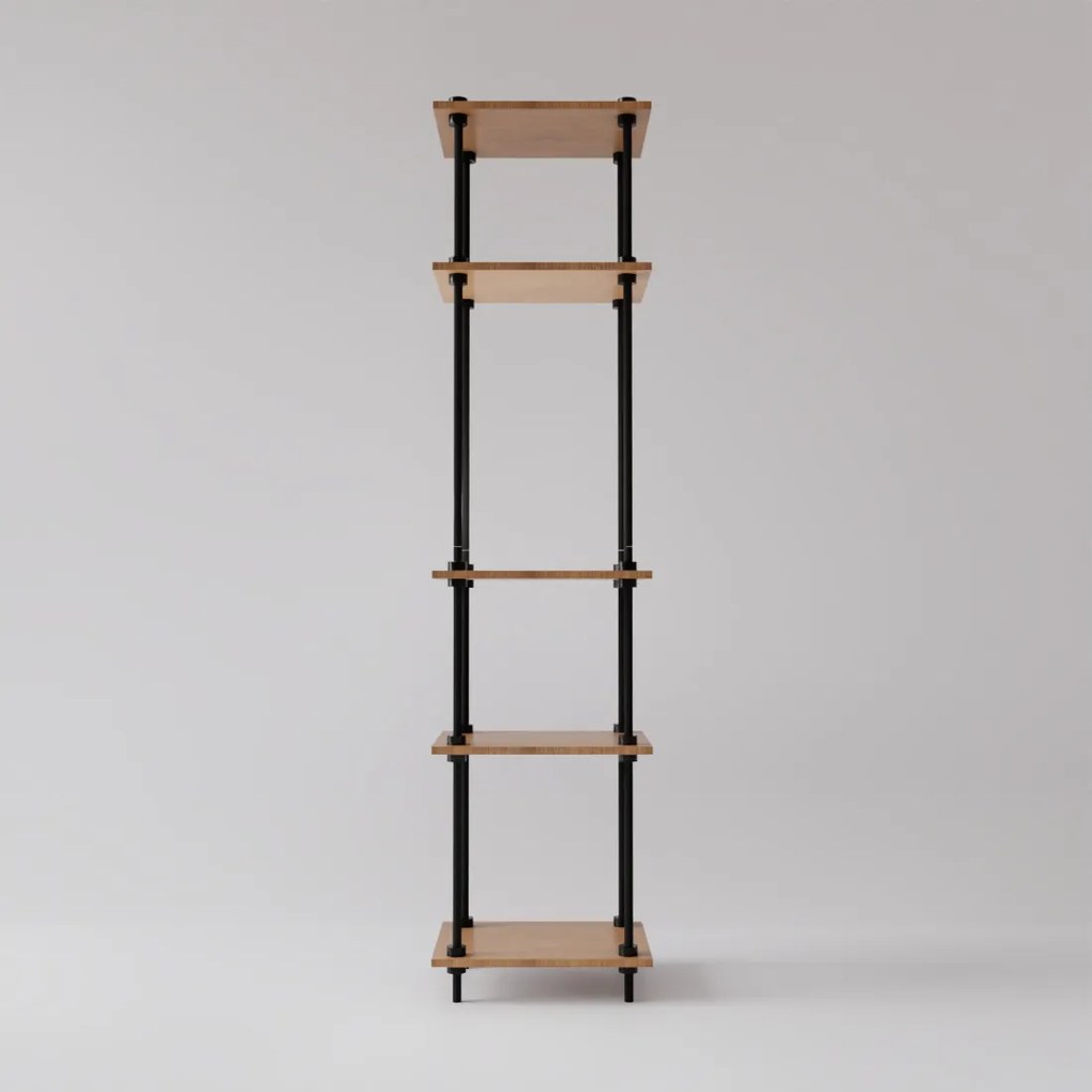 Kovové regály v industriálnom štýle DECO s 5 policami, 185x43x35 cm