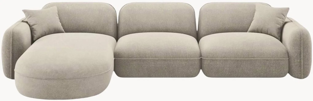 Modulárna velúrová rohová pohovka Lucien (4-miestna), ľavostranná