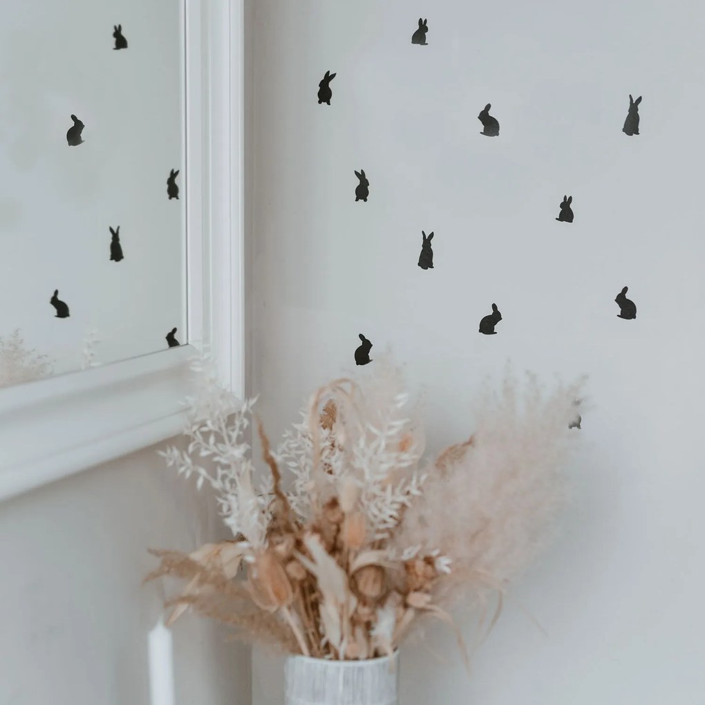 Eulenschnitt Samolepky na stenu Bunnies Black 24 ks