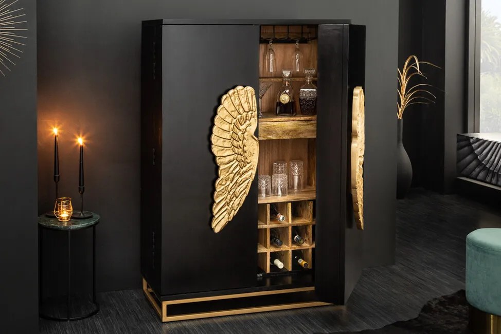 Extravagantná barová skrinka z masívu Angel Mango 95cm