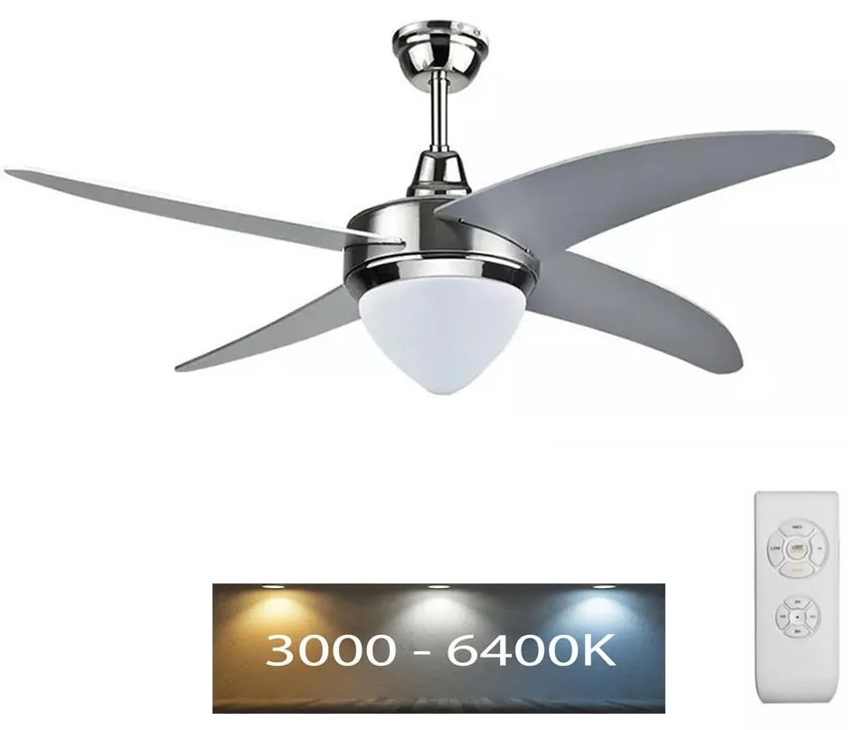 V-Tac LED Stropný ventilátor LED/15W/230V 3000K/4000K/6400K + diaľkové ovládanie VT0584