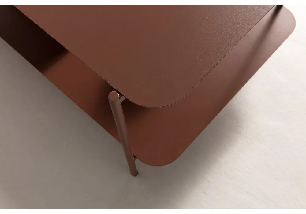 Terakotový kovový konferenčný stolík 58x90 cm Beatrix – MOME