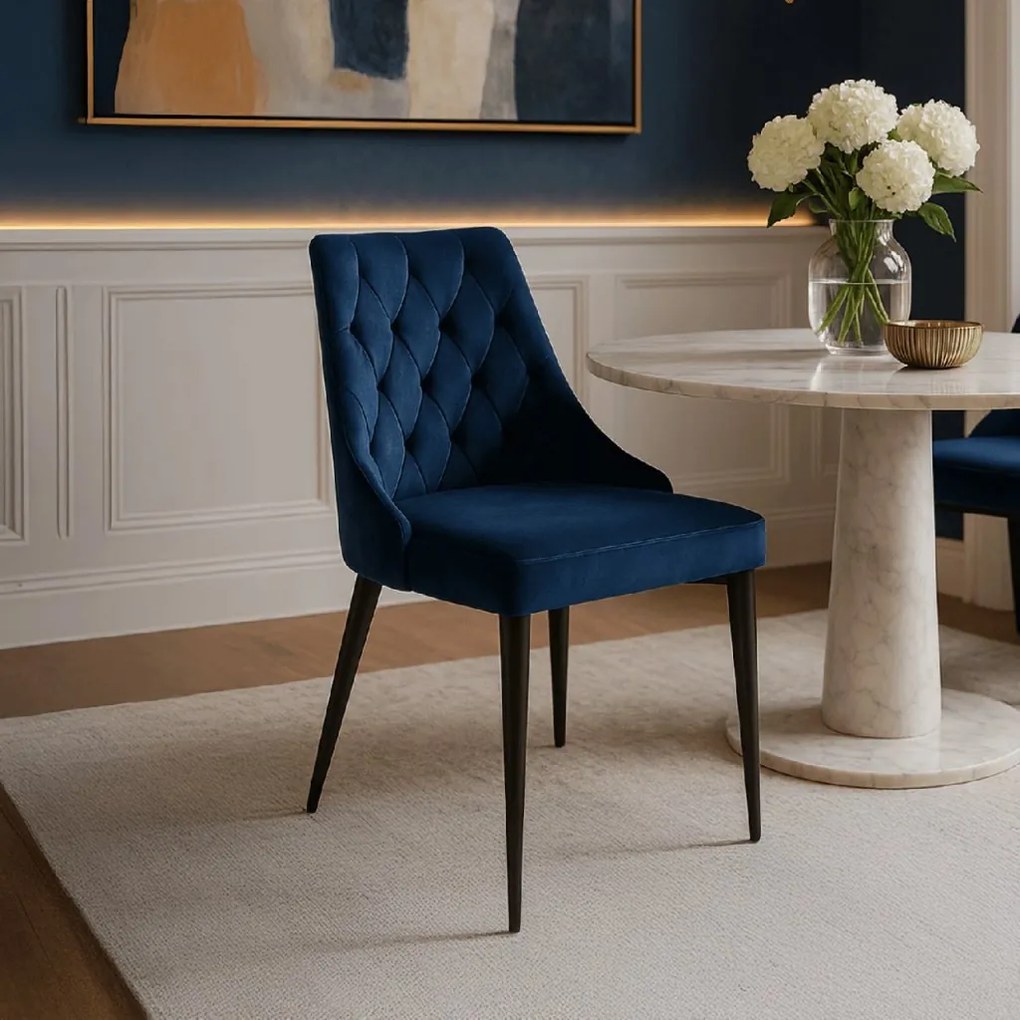 PROXIMA.store - Čalúnená jedálenská stolička CORK FARBA: modrá