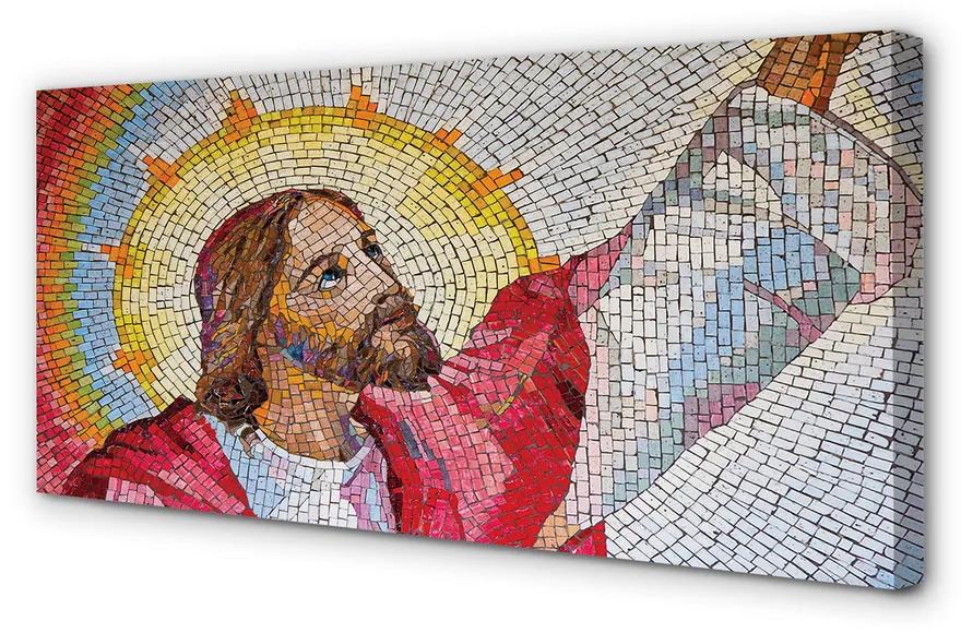 Obraz na plátne mozaika Jesus 125x50 cm