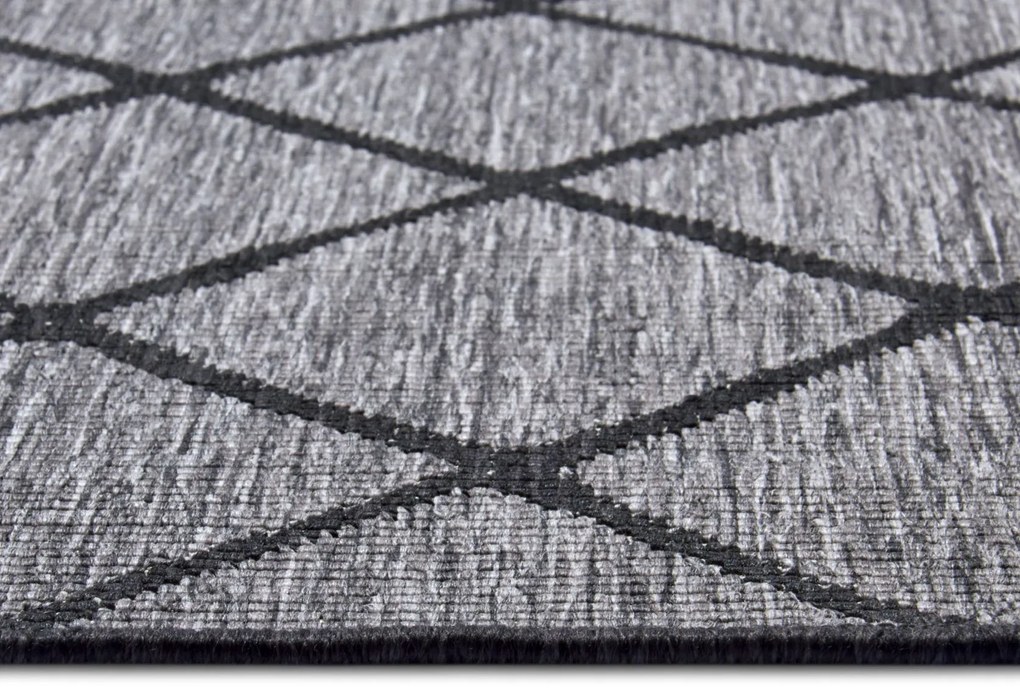 NORTHRUGS - Hanse Home koberce Kusový koberec Twin-Wendeteppiche 105456 Night Silver – na von aj na doma - 80x250 cm