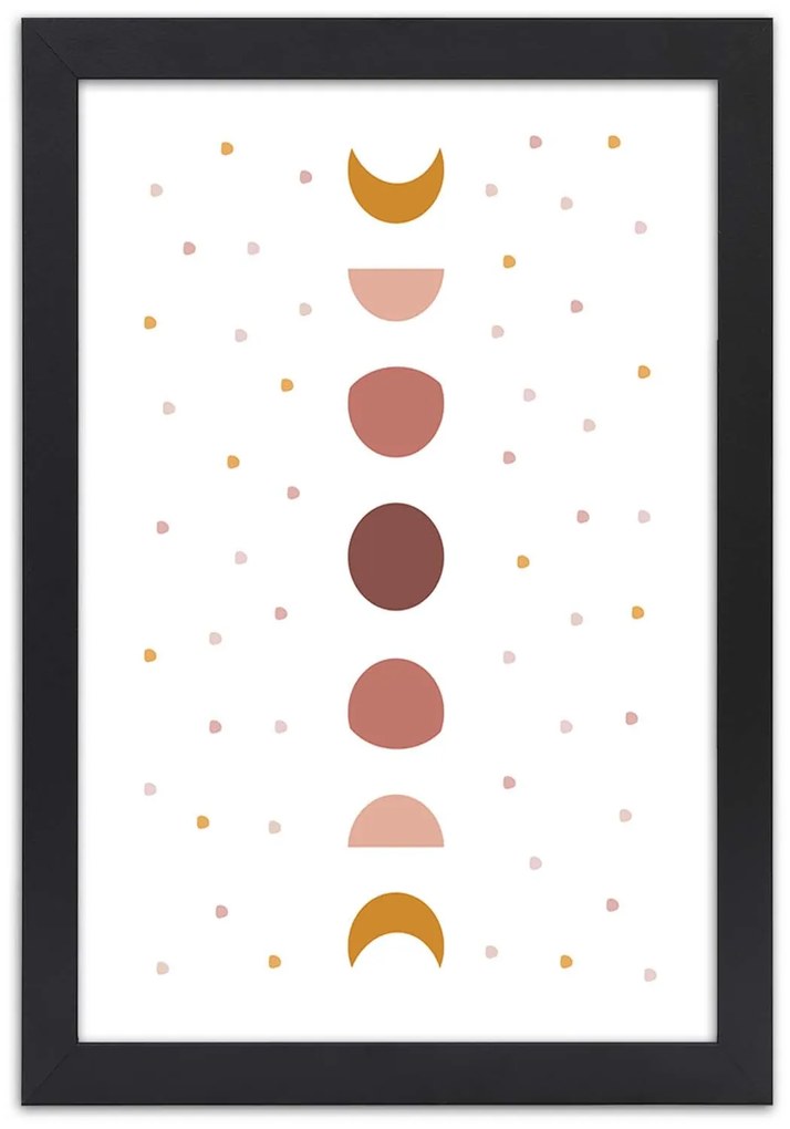Gario Plagát Moon composition Farba rámu: Čierna, Rozmery: 30 x 45 cm