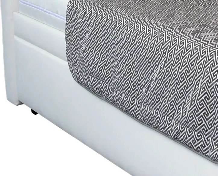 Posteľ Dezra 180x200 cm, biela ekokoža