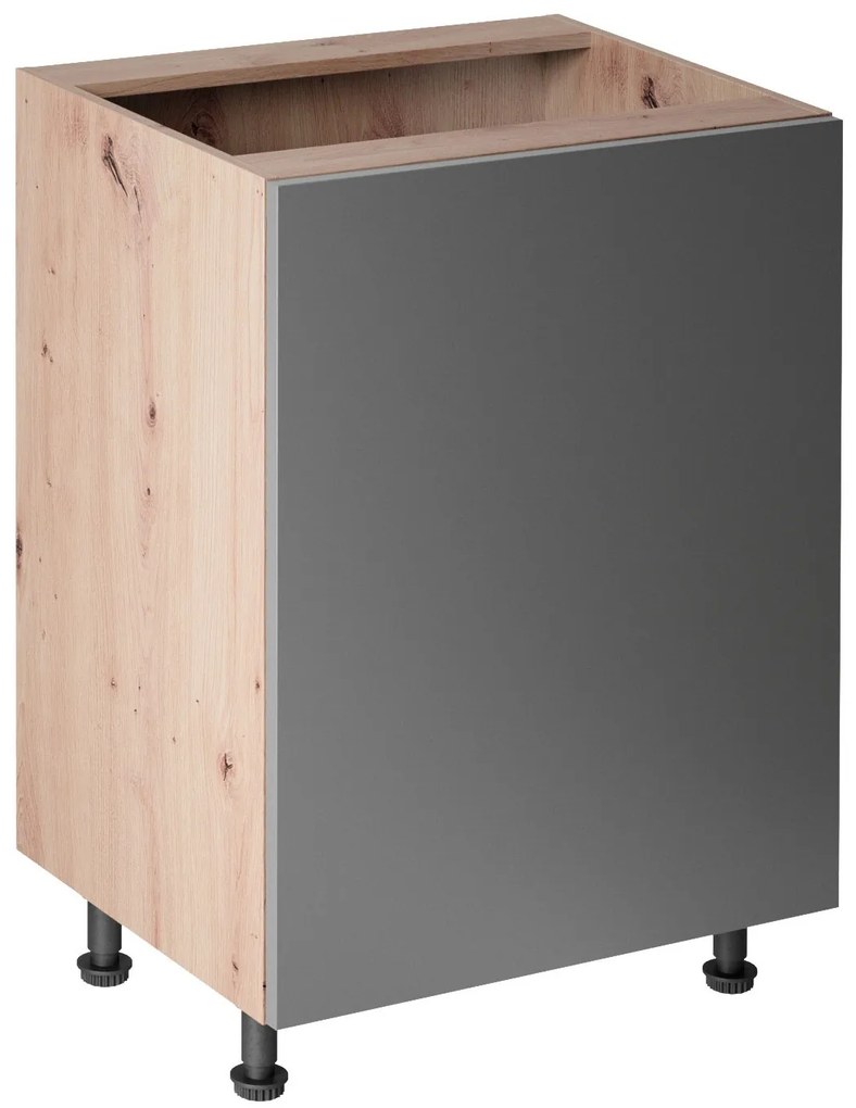 Kuchynská linka Langen 260 cm - tmavo šedá / dub artisan