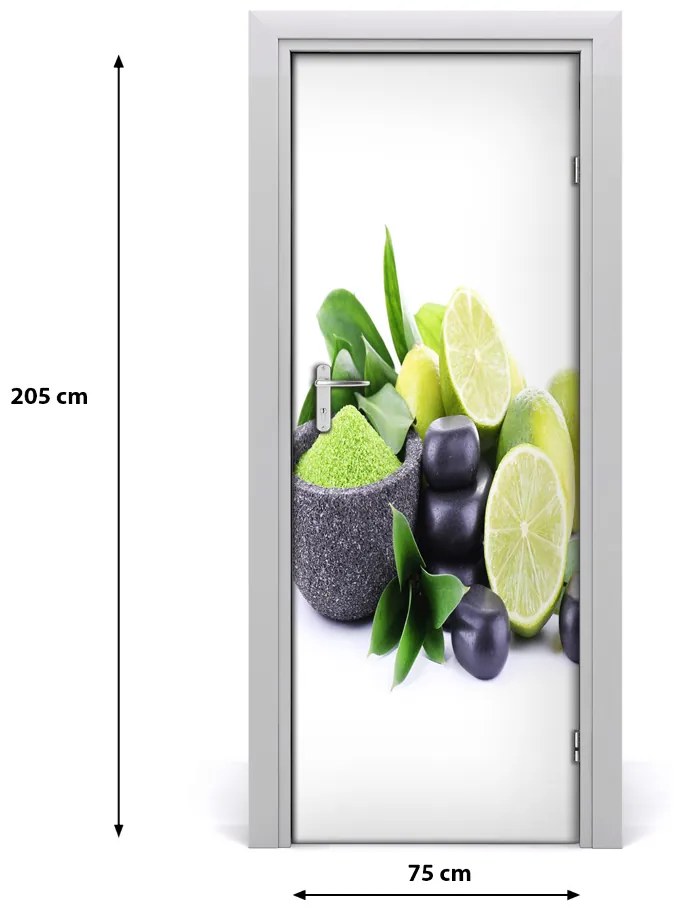 Fototapeta na dvere samolepiace citrusy a kamenia 75x205 cm