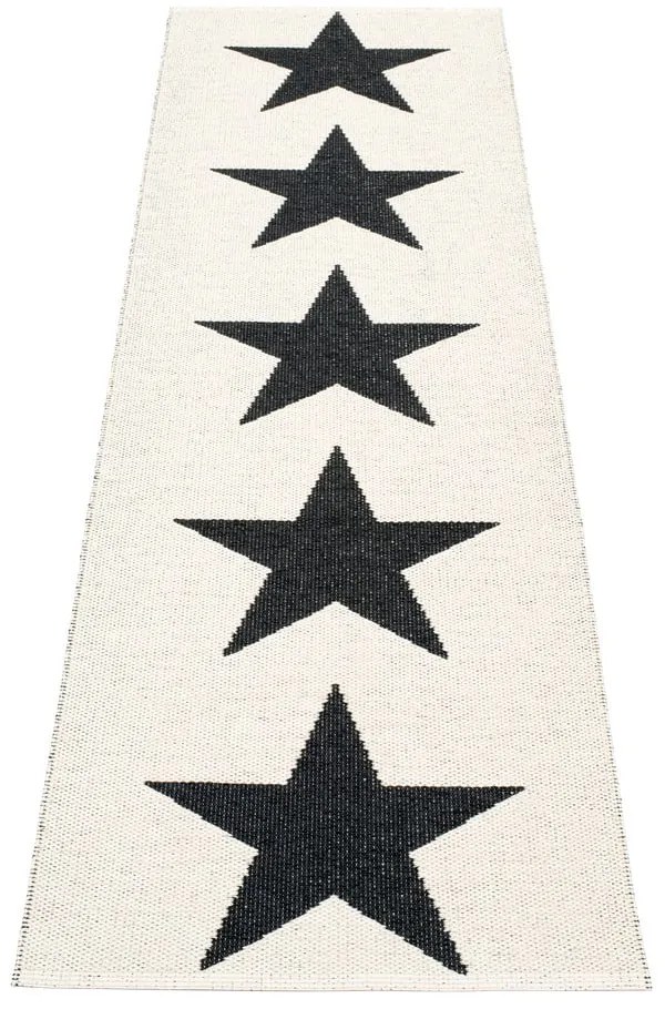 Čierno-biely vnútorný a vonkajší behúň 70x250 cm Viggo Black – Pappelina