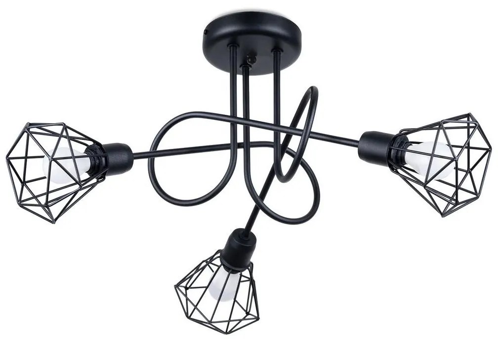 Sollux SL.1109 - Luster na tyči ARTEMIS 3xE14/40W/230V čierna