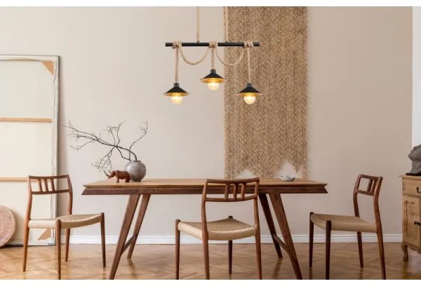 Globo 15690-3H - Závesné svietidlo na lanku DIANA 3xE27/60W/230V čierne