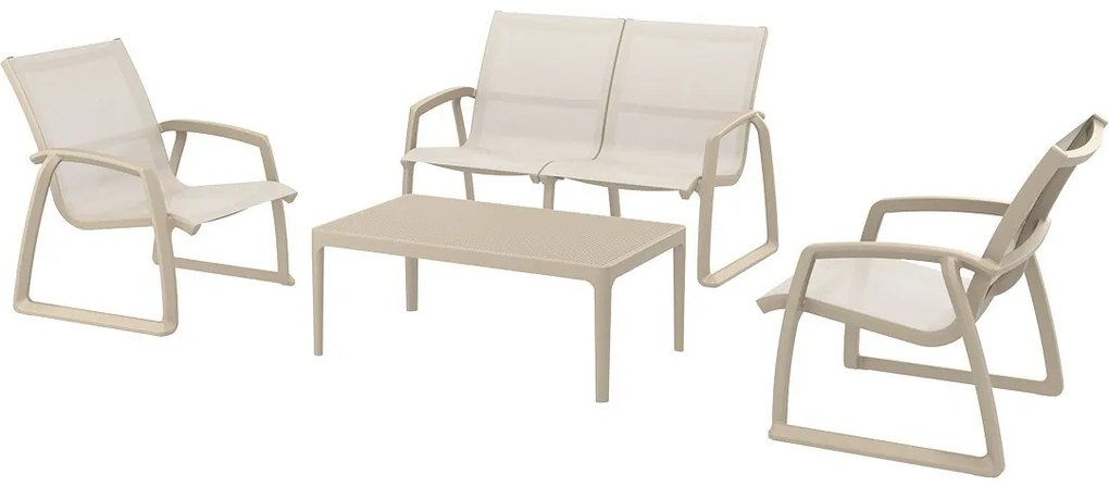 PACIFIC LOUNGE záhradný set s podrúčkami taupe
