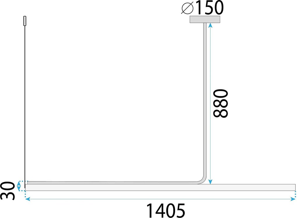 Toolight Toolight, LED stropné svietidlo 140cm, 14W, APP1660-CP, čierna, OSW-06994