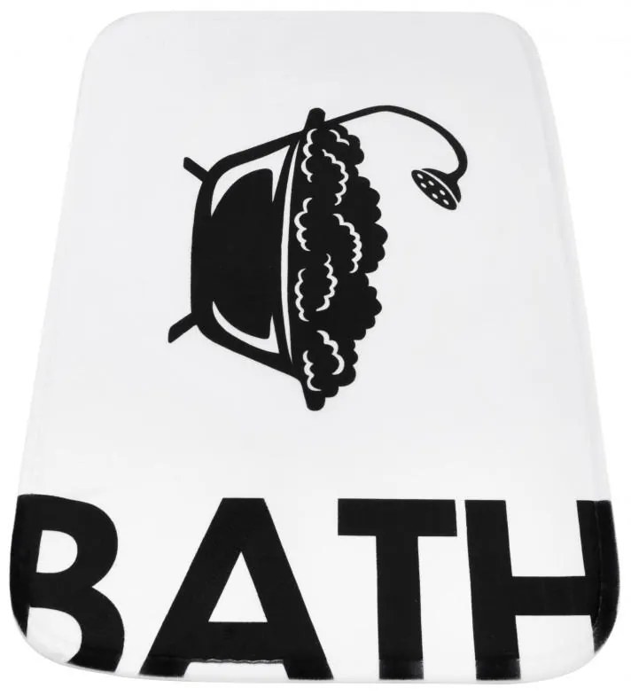 Erga príslušenstvo, kúpeľňová predložka 60x40 cm, biela-čierna, ERG-YKA-CH.BATH-WHT