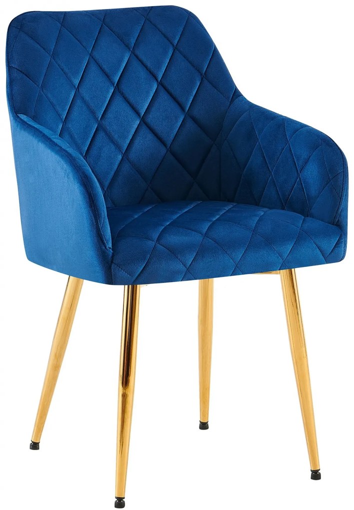 Jedálenská stolička Monett - zamat, G - Tmavo modrá