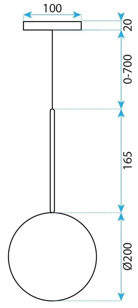 Toolight Rea, Sklenené guľové závesné stropné svietidlo 20cm APP1685-1CP, OSW-04305