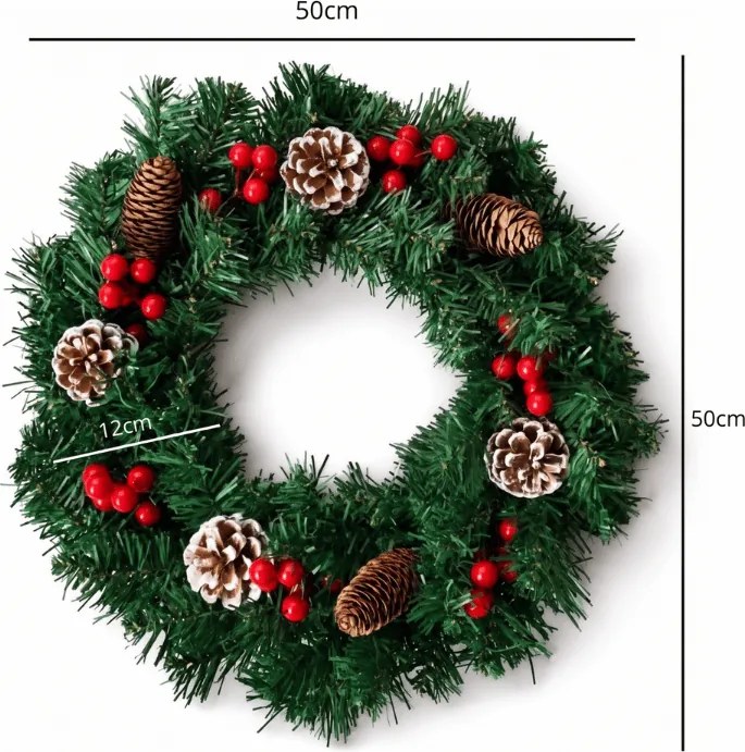 Adventný veniec na dvere COSY GLOW 50 cm s LED osvetlením