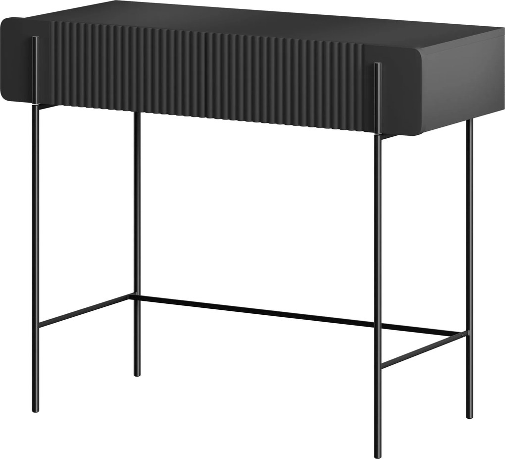 Toaletný stolík Malmi 100 cm - čierny mat / čierna