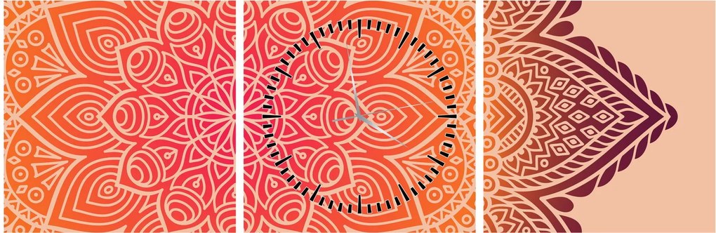 Obraz - Mandala umenia (s hodinami) (90x30 cm)