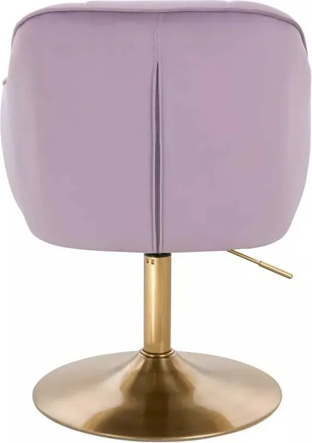 LuxuryForm DESIGN Stolička AVOLA VELUR na zlatom tanieri - levanduľa