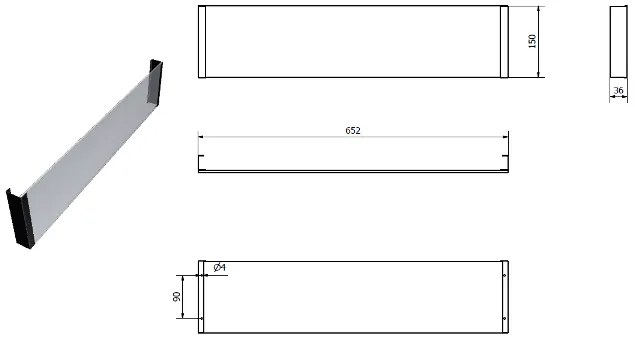 Závesný biokrb na stenu EOS ČIERNY MAT SO SKLOM 65x40x12