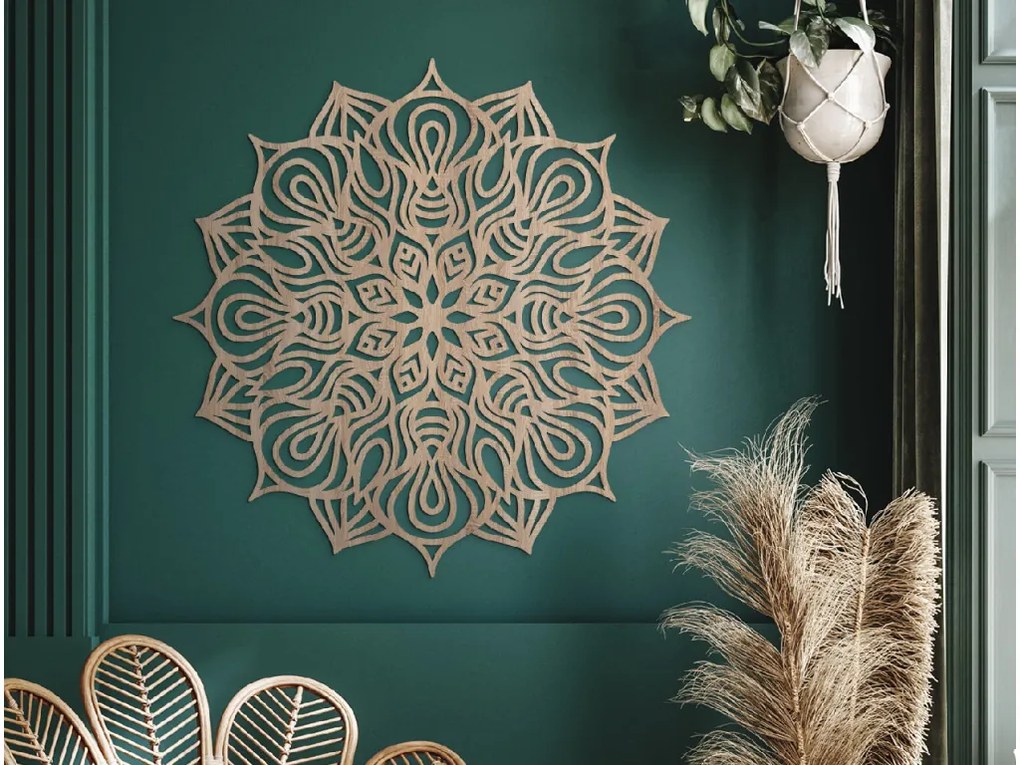 drevko Drevená mandala Hypnóza Rozmer obrazu: 44,5 x 44,5 cm, Farba dekorácie: Čierna