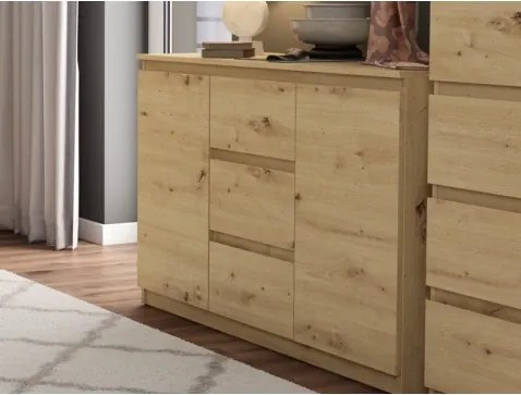 Komoda se 3 zásuvkami Carlos, dub artisan, 120 cm%